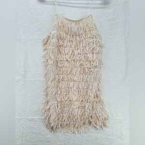 H&M Cream Fringe Flapper Mini Dress